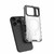 iPhone 17 Pro Grating Holder Shockproof Phone Case - Transparent Black