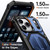 iPhone 17 Pro Hidden Metal Holder Magnetic Shockproof Phone Case - Navy Blue