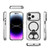iPhone 17 Pro High Transparent MagSafe TPU Phone Case with 360 Degrees Rotating Ring Holder - Silver