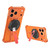 iPhone 17 Pro Hollow Borderless MagSafe Aluminum Alloy Phone Case with Detachable Rotation Holder - Orange Silver