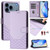 iPhone 17 Pro Honeycomb Embossing RFID Leather Phone Case - Light Purple