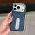 iPhone 17 Pro Invisible Holder PC + Vegan Leather Magnetic Phone Case - Dark Blue