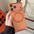 iPhone 17 Pro Jaguar Original Color Frameless 360 Rotation Holder Magnetic Phone Case - Orange