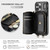 iPhone 17 Pro JEEHOOD C22 Series Zipper Wallet Leather Phone Case with Dual Lanyard - Black