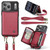 iPhone 17 Pro JEEHOOD C22 Series Zipper Wallet Leather Phone Case with Dual Lanyard - Red