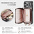 iPhone 17 Pro JEEHOOD C22 Series Zipper Wallet Leather Phone Case with Dual Lanyard - Rose Gold