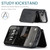iPhone 17 Pro JEEHOOD J02 Magnetic Zipper Horizontal Flip Leather Phone Case - Black