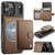 iPhone 17 Pro JEEHOOD J09 Buckle Card Bag MagSafe Magnetic Style RFID Leather Phone Case - Brown