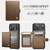 iPhone 17 Pro JEEHOOD J09 Buckle Card Bag MagSafe Magnetic Style RFID Leather Phone Case - Brown