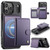 iPhone 17 Pro JEEHOOD J09 Buckle Card Bag MagSafe Magnetic Style RFID Leather Phone Case - Purple