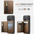 iPhone 17 Pro JEEHOOD J12 Exquisite RFID MagSafe Zipper Card Bag Phone Case - Brown