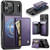 iPhone 17 Pro JEEHOOD J12 Exquisite RFID MagSafe Zipper Card Bag Phone Case - Purple