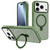 iPhone 17 Pro Kalebol Metal Lens Frame MagSafe Holder Frosted PC Phone Case - Dark Green