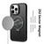iPhone 17 Pro Kalebol Metal Lens Frame MagSafe Holder Frosted PC Phone Case - Navy Blue