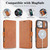 iPhone 17 Pro Kalebol Strong Magnetic MagSafe Ring 2 In 1 Split Leather Phone Case - Brown