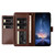 iPhone 17 Pro Lambskin 8-card Slot Leather Phone Case - Brown