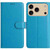 iPhone 17 Pro Lambskin 8-card Slot Leather Phone Case - Light Blue
