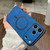 iPhone 17 Pro Lambskin Faux Leather Magnetic Phone Case - Blue