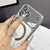 iPhone 17 Pro Large Window Matte Electroplated TPU MagSafe Phone Case with Hand Strap - Purple