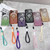 iPhone 17 Pro Large Window Rhombus Gradient Matte Electroplated TPU MagSafe Phone Case with Hand Strap - Silver