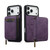 iPhone 17 Pro LC.IMEEKE L6 Series Zipper Card Bag MagSafe Magnetic Phone Case - Purple