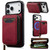 iPhone 17 Pro LC.IMEEKE L6 Series Zipper Card Bag MagSafe Magnetic Phone Case - Red
