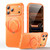 iPhone 17 Pro Leather Texture 360 Degrees Rotating Magnetic Holder Phone Case - Orange