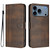 iPhone 17 Pro Line Splicing Buckle Retro Leather Phone Case - Brown