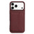iPhone 17 Pro Litchi Pattern Magnetic Card Bag Holder Phone Case - Wine Red
