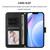 iPhone 17 Pro Litter Panda Embossing RFID Leather Phone Case with Lanyard - Black
