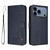 iPhone 17 Pro Litter Panda Embossing RFID Leather Phone Case with Lanyard - Blue