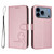 iPhone 17 Pro Litter Panda Embossing RFID Leather Phone Case with Lanyard - Pink