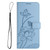 iPhone 17 Pro Lotus Embossed Leather Phone Case with Lanyard - Blue