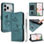 iPhone 17 Pro Lotus Embossed Leather Phone Case with Lanyard - Dark Green