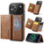 iPhone 17 Pro MAGKING K2 Series MagSafe RFID Card Bag Detachable Phone Case - Brown