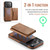 iPhone 17 Pro MAGKING K2 Series MagSafe RFID Card Bag Detachable Phone Case - Brown