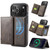 iPhone 17 Pro MAGKING K2 Series MagSafe RFID Card Bag Detachable Phone Case - Coffee