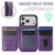 iPhone 17 Pro MAGKING K3 Series MagSafe RFID K3 Pro Card Bag Detachable Phone Case - Purple