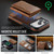 iPhone 17 Pro MAGKING K4 Series MagSafe RFID Tri-fold Card Bag Detachable Phone Case - Brown