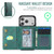 iPhone 17 Pro MAGKING K4 Series MagSafe RFID Tri-fold Card Bag Detachable Phone Case - Green