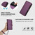 iPhone 17 Pro Magnetic Closure 9 Card Slots Zipper Leather Case with Hand Strap - Purple