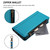iPhone 17 Pro Magnetic Closure 9 Card Slots Zipper Leather Case with Hand Strap - Turquoise