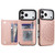 iPhone 17 Pro Max Double Buckle Mandala Leather Wallet Back Cover Phone Case - Rose Gold
