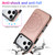 iPhone 17 Pro Max Double Buckle Mandala Leather Wallet Back Cover Phone Case - Rose Gold