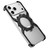iPhone 17 Pro Mechanical Gear MagSafe Holder Borderless Metal Phone Case - Black