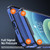 iPhone 17 Pro Metal Hybrid Silicone Four-Corner Shockproof Cooling Phone Frame Case - Black vinyl + Orange