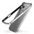 iPhone 17 Pro Metal Hybrid Silicone Four-Corner Shockproof Cooling Phone Frame Case - Black vinyl + Silver