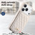 iPhone 17 Pro Mirror Rhombic Texture Metal Bow-knot Vegan Leather Card Bag Phone Case - Beige
