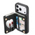 iPhone 17 Pro Mirror Rhombic Texture Metal Bow-knot Vegan Leather Card Bag Phone Case - Black