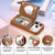 iPhone 17 Pro Mirror Rhombic Texture Metal Bow-knot Vegan Leather Card Bag Phone Case - Brown